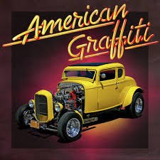 American Graffiti-themed Casino Night promotional image with a yellow hot rod